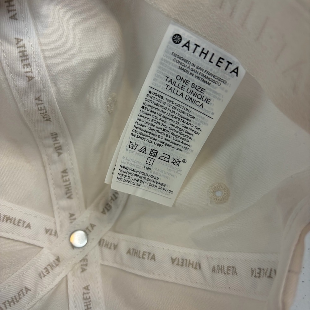 Athleta Everyday Cap Baseball Hat Womens off White Logo One Size Athletic Gym - Picture 5 of 6